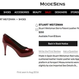 91% OFF! Weitzman SIERRA Red Patent Peep Toe Pumps
